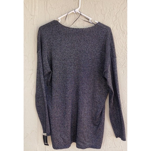 INC International Concepts Tunic Top Black With Silver Size Large - Picture 3 of 4